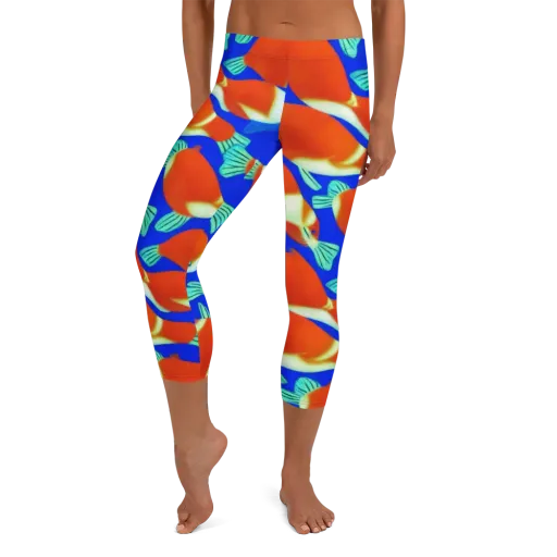 Electric Koi on a Capri Leggings