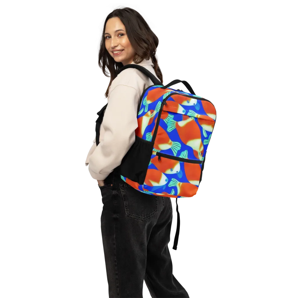 Electric Koi on Utility Backpack — Back