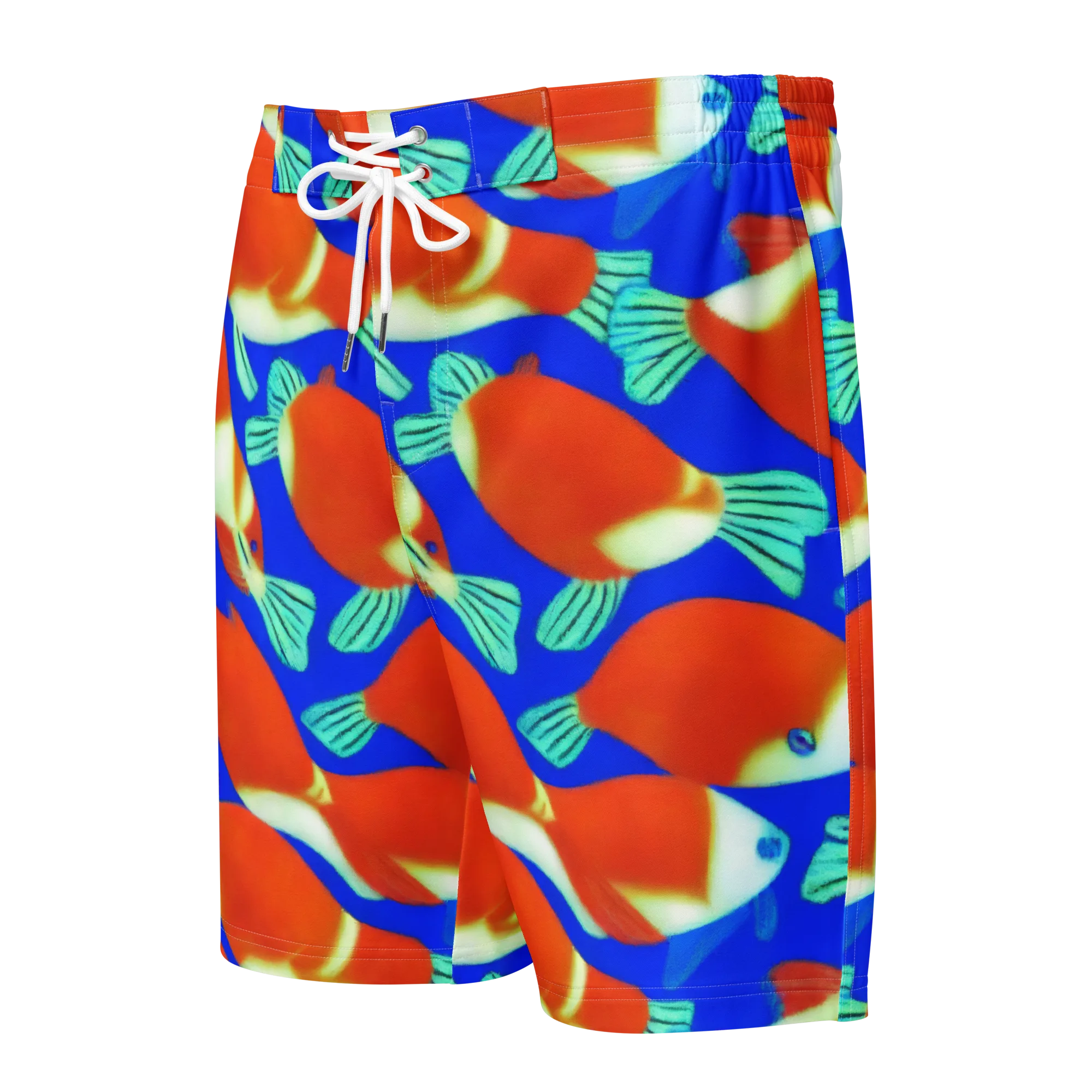 Electric Koi on Men's Board Shorts — Front