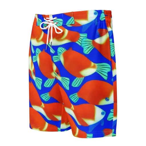 Electric Koi on a Men's Board Shorts