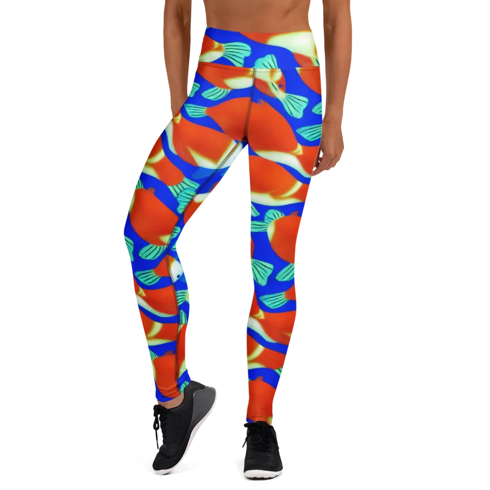 Electric Koi on Yoga Leggings — Front