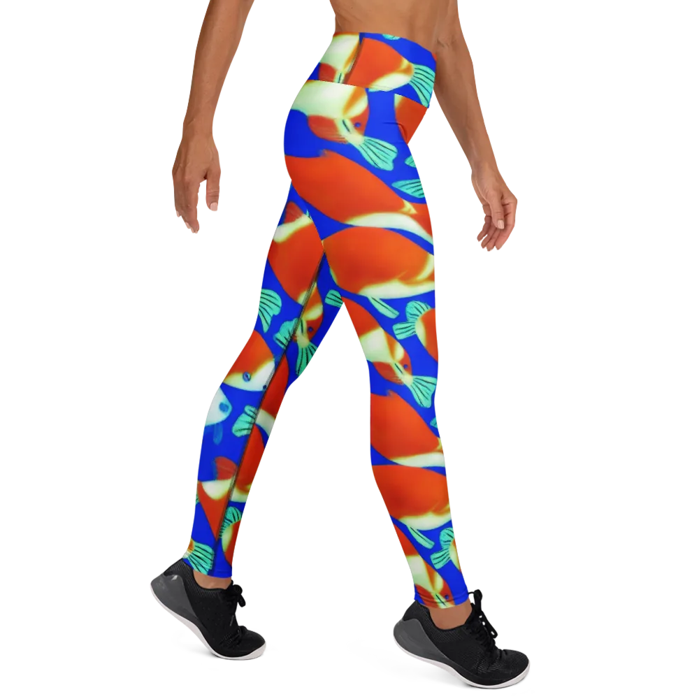 Electric Koi on Yoga Leggings — Right