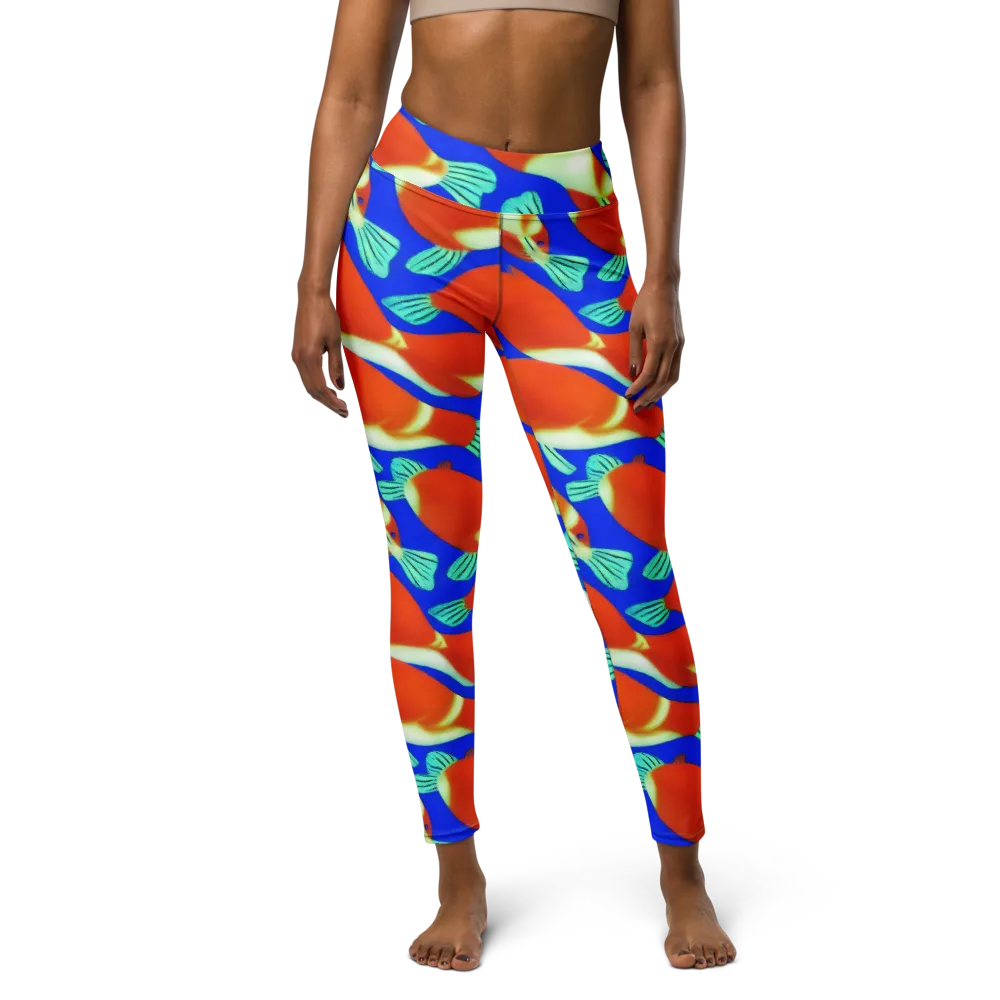 Electric Koi on Yoga Leggings — Front