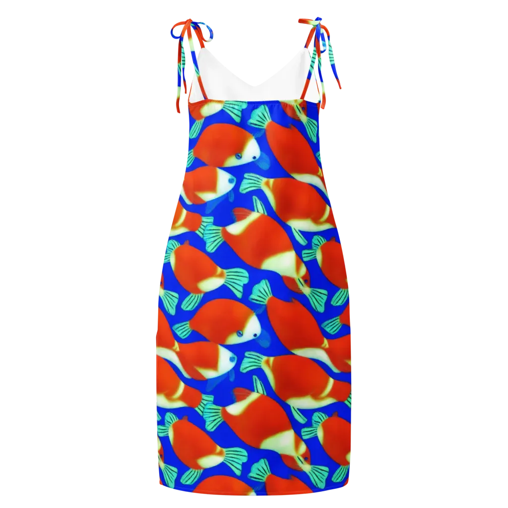 Electric Koi on Slip Dress — Back