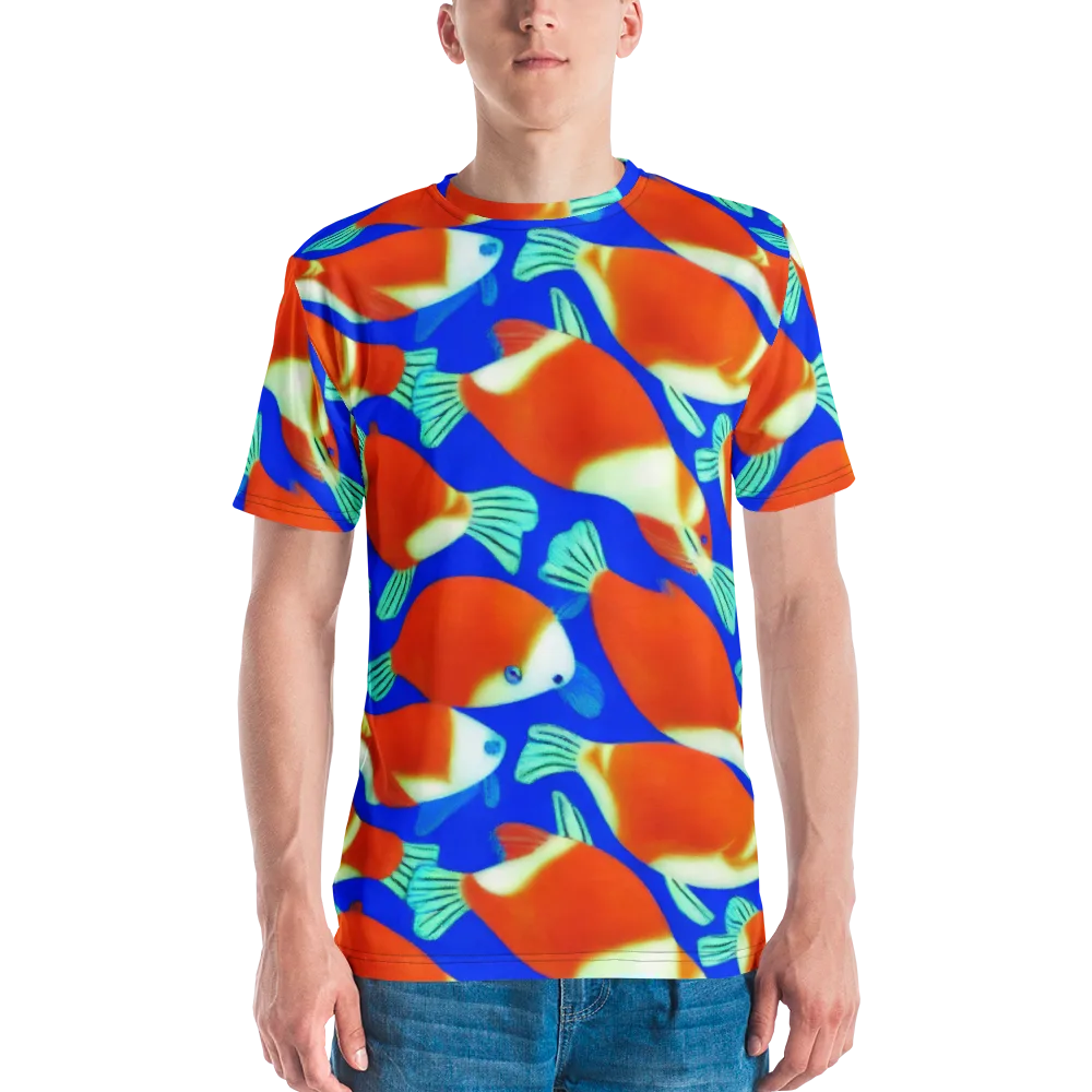 Electric Koi on Men's Crew Neck T-Shirt — Front