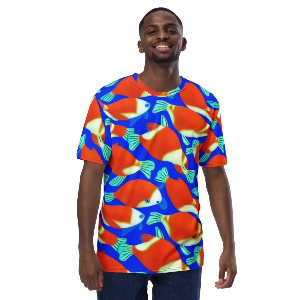 Electric Koi on Men's Crew Neck T-Shirt — Front