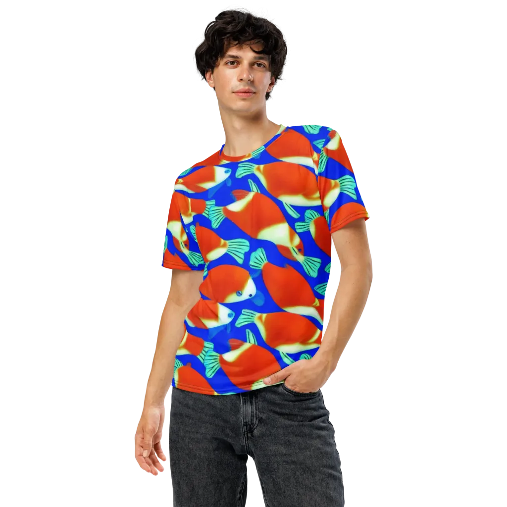 Electric Koi on Men's Crew Neck T-Shirt — Front