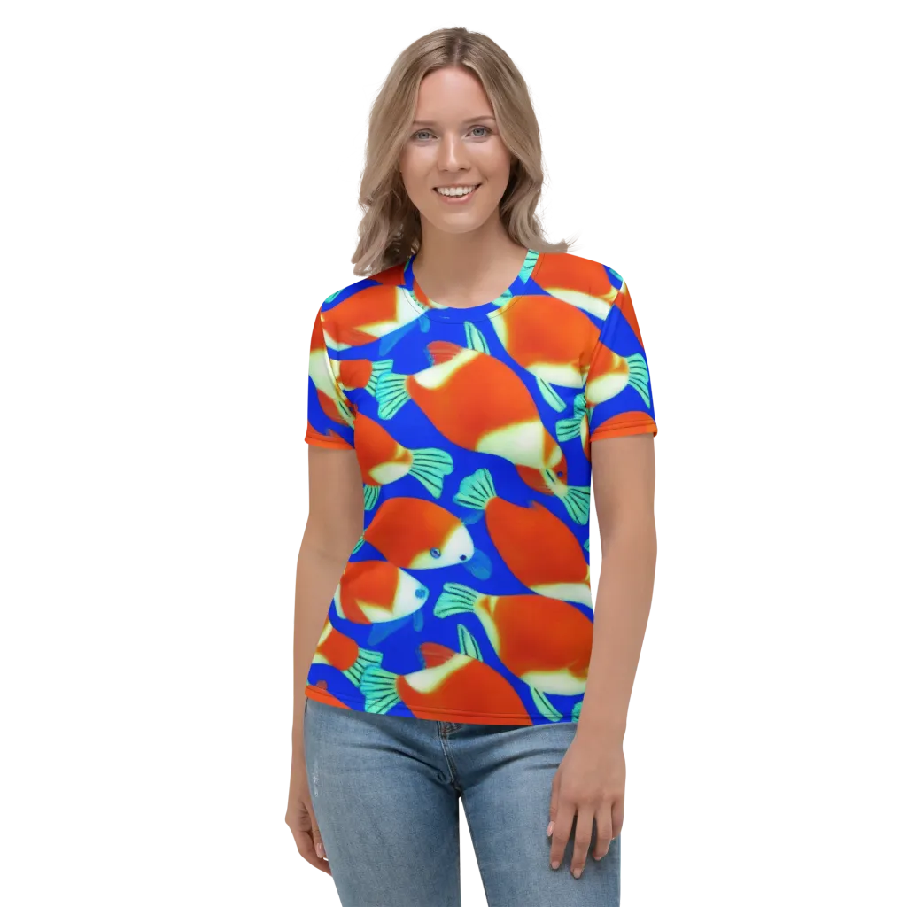 Electric Koi on Women's Crew Neck T-Shirt — Front