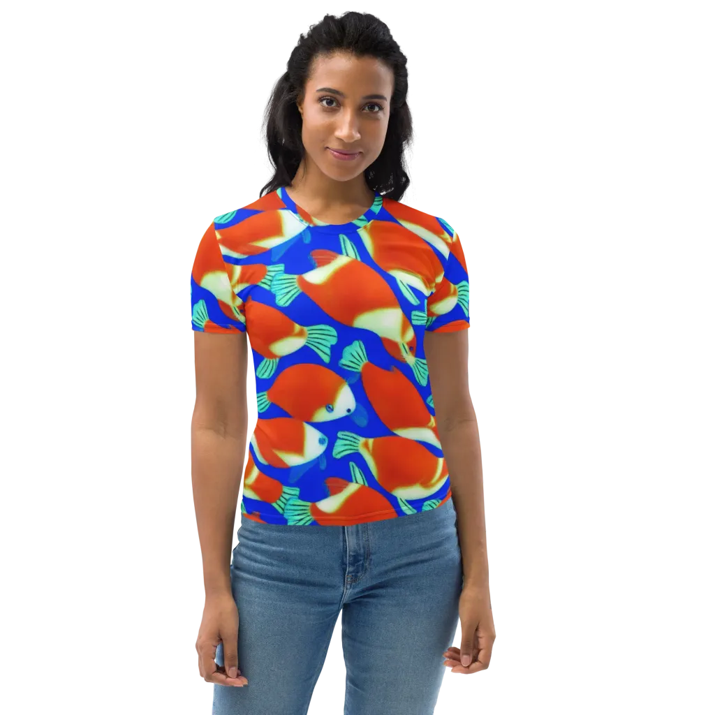 Electric Koi on Women's Crew Neck T-Shirt — Front
