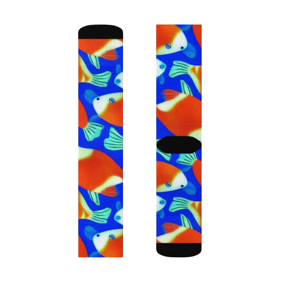 Electric Koi on Socks — Left Sock