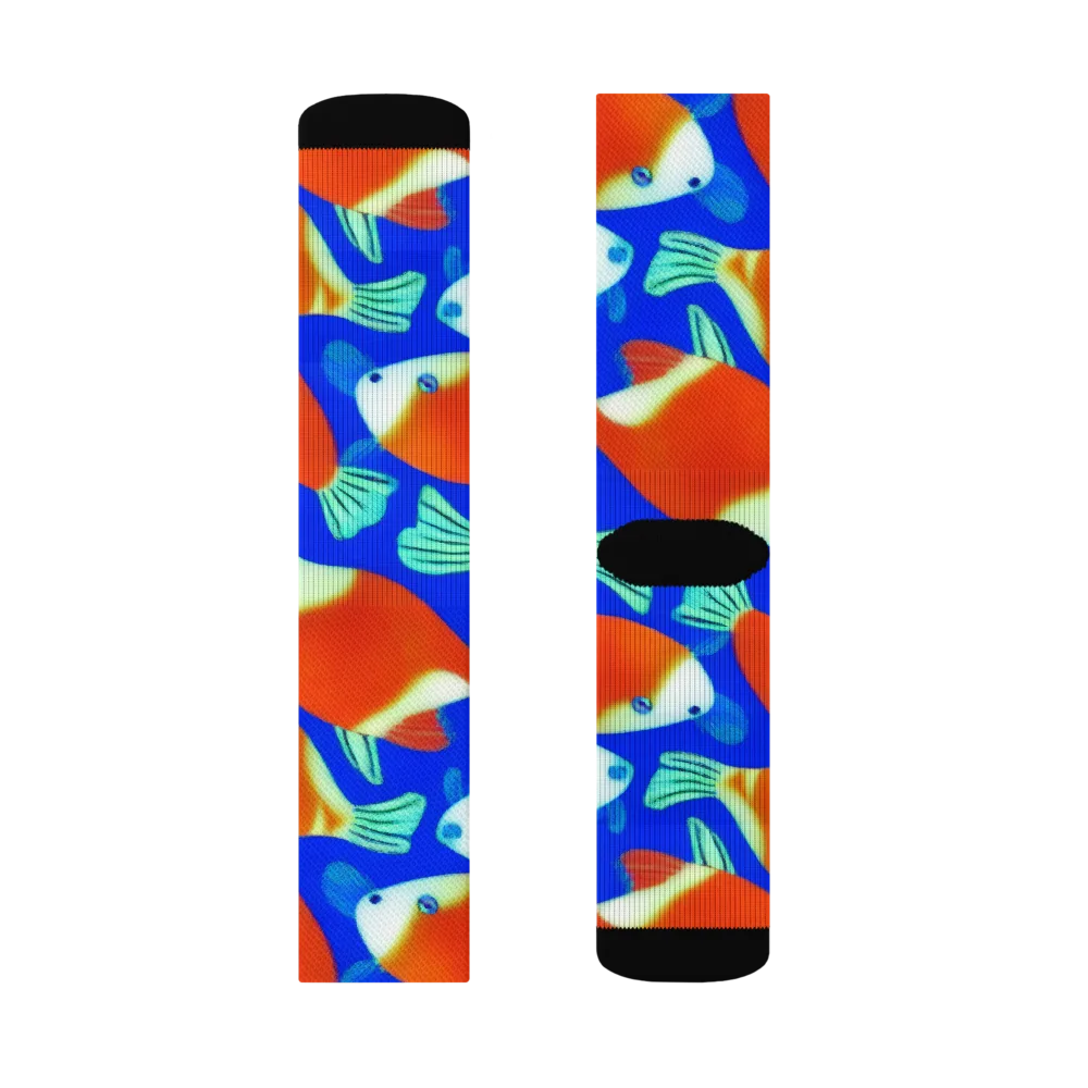 Electric Koi on Socks — Right Sock