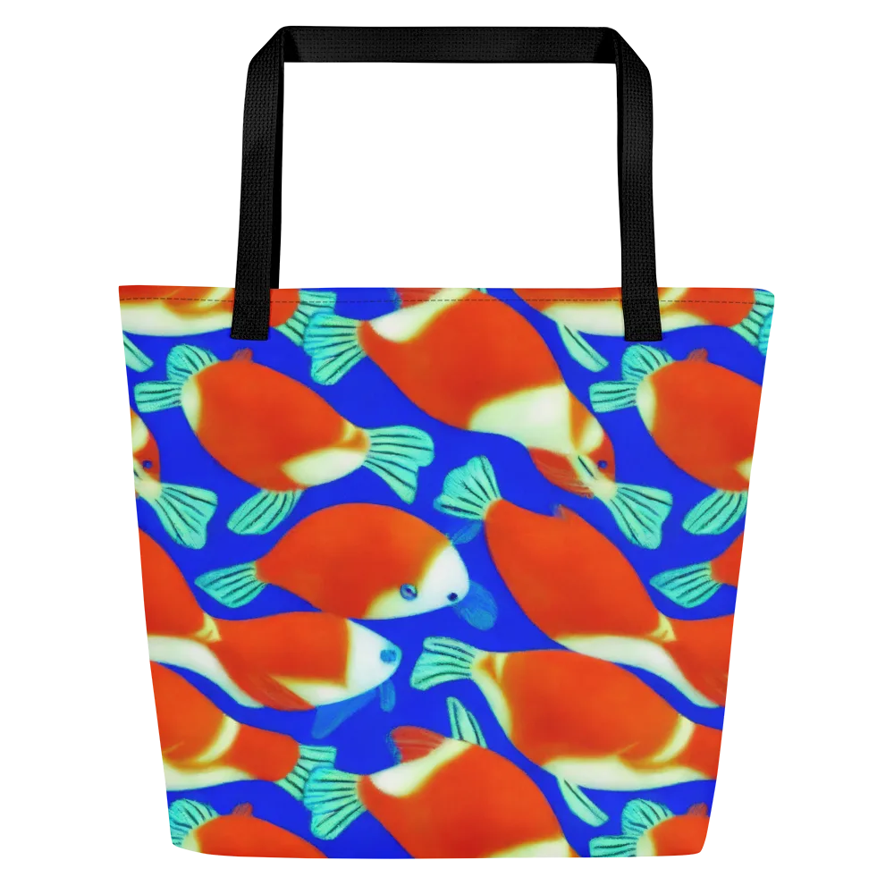 Electric Koi on Large Tote Bag W/ Pocket — Front