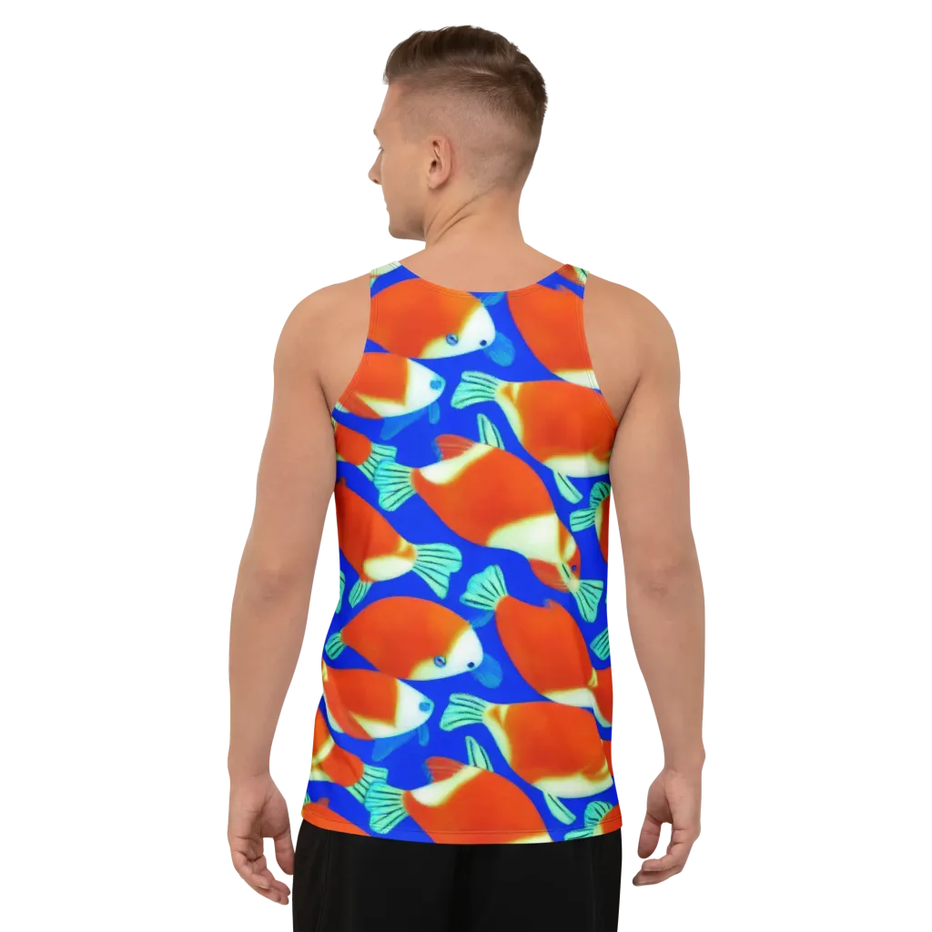Electric Koi on Men's Tank Top — Back