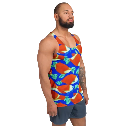 Electric Koi on a Men's Tank Top