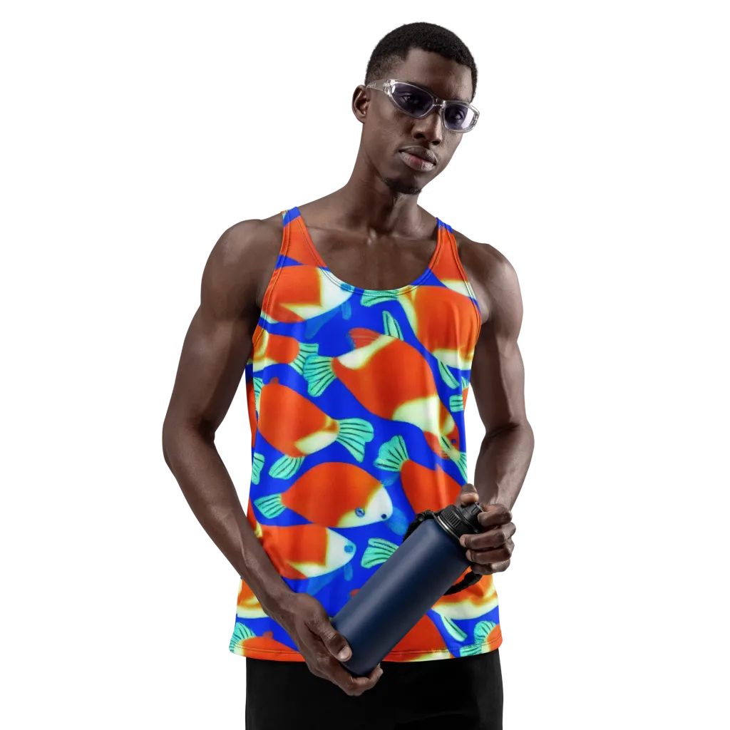 Electric Koi on Men's Tank Top — Front
