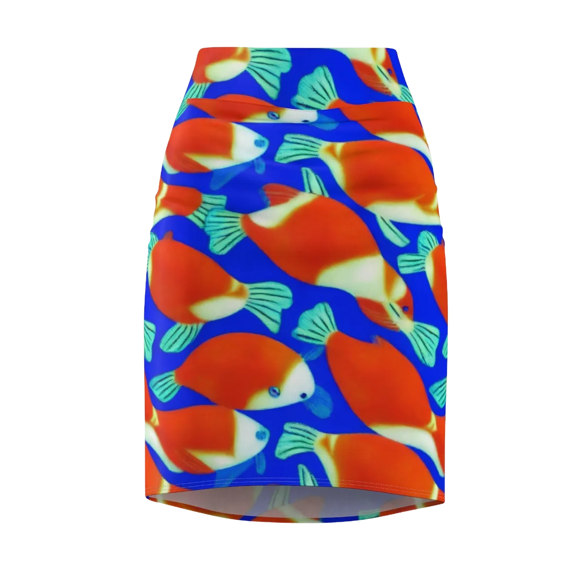 Electric Koi on Pencil Skirt — Front