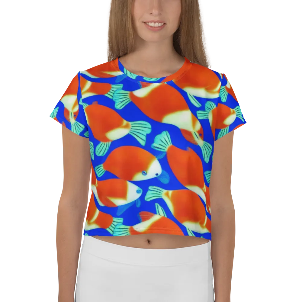 Electric Koi on Crop Tee — Front