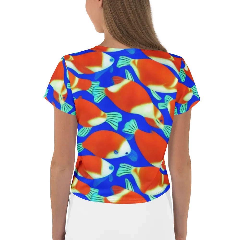 Electric Koi on Crop Tee — Back