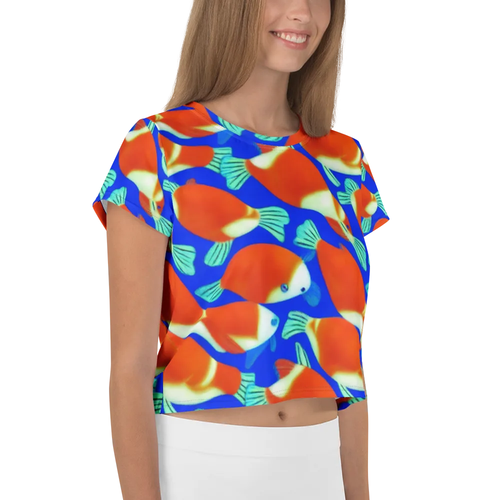 Electric Koi on Crop Tee — Right