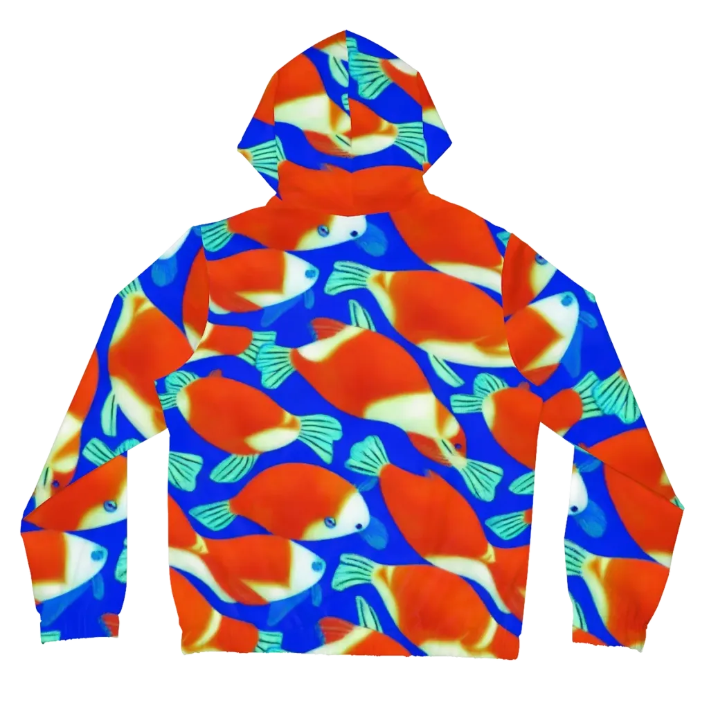 Electric Koi on Women's Full-Zip Hoodie — Back