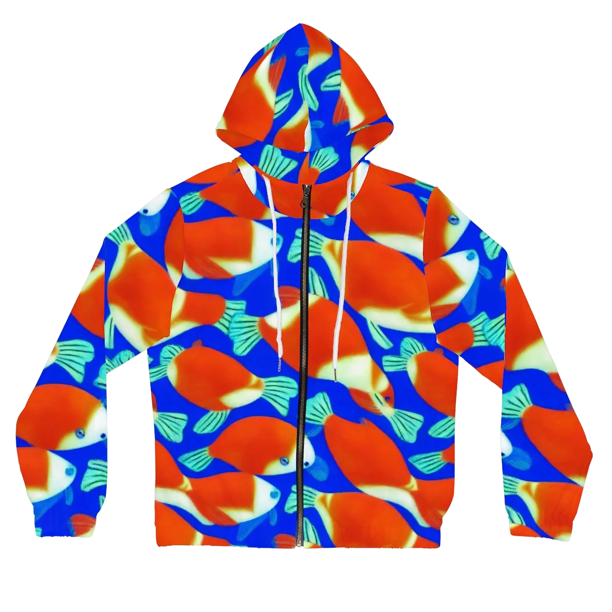 Electric Koi on Women's Full-Zip Hoodie — Front