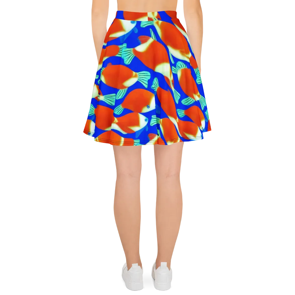 Electric Koi on Skater Skirt — Back