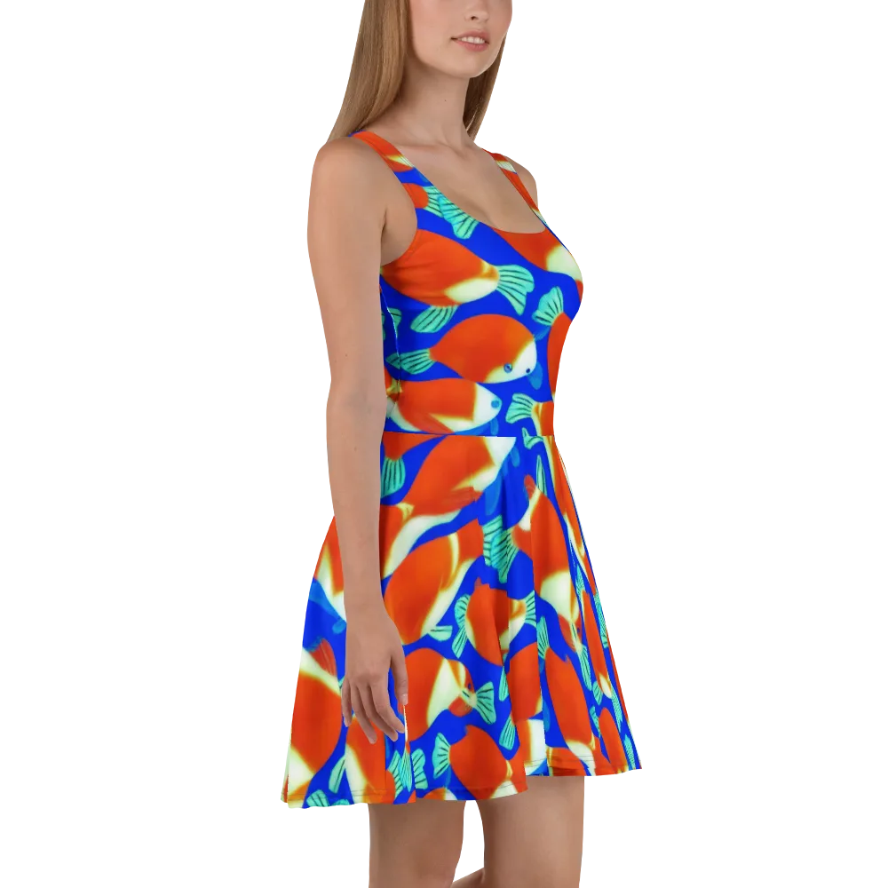 Electric Koi on Skater Dress — Right