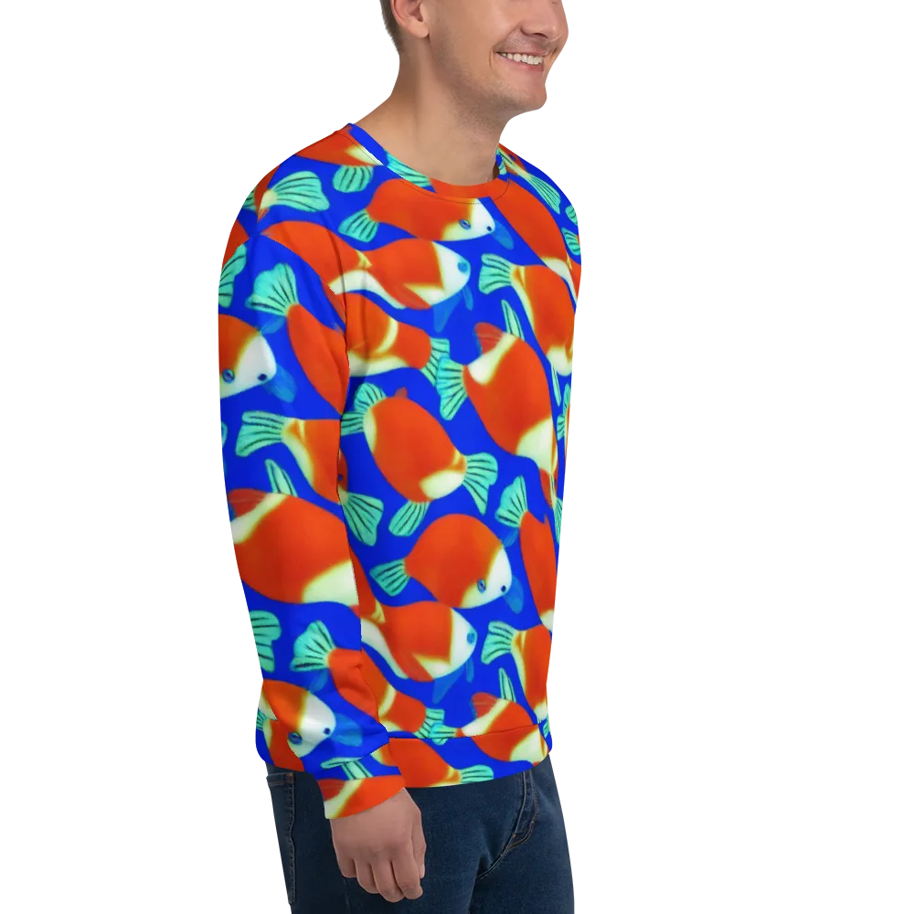 Electric Koi on Sweatshirt — Right Front