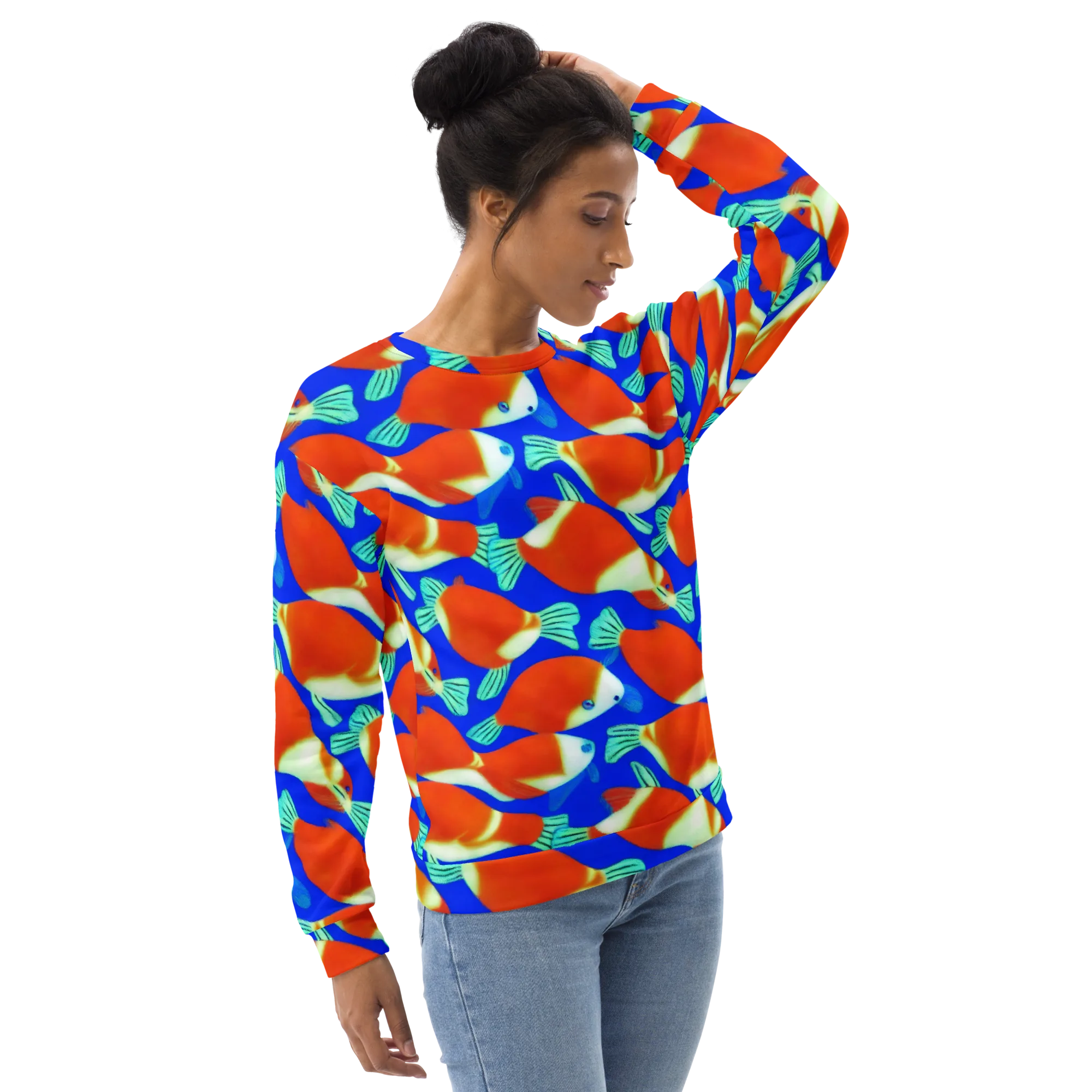 Electric Koi on Sweatshirt — Right Front
