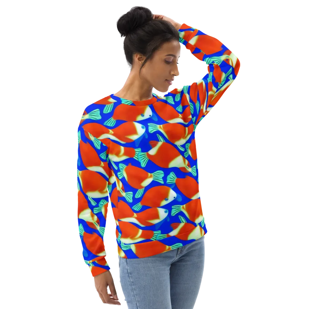 Electric Koi on Sweatshirt — Right Front