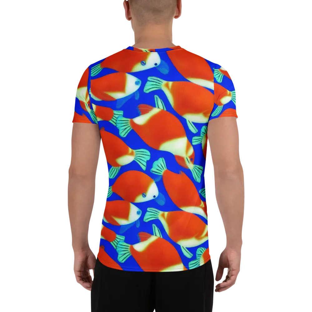 Electric Koi on Men's Athletic T-Shirt — Back