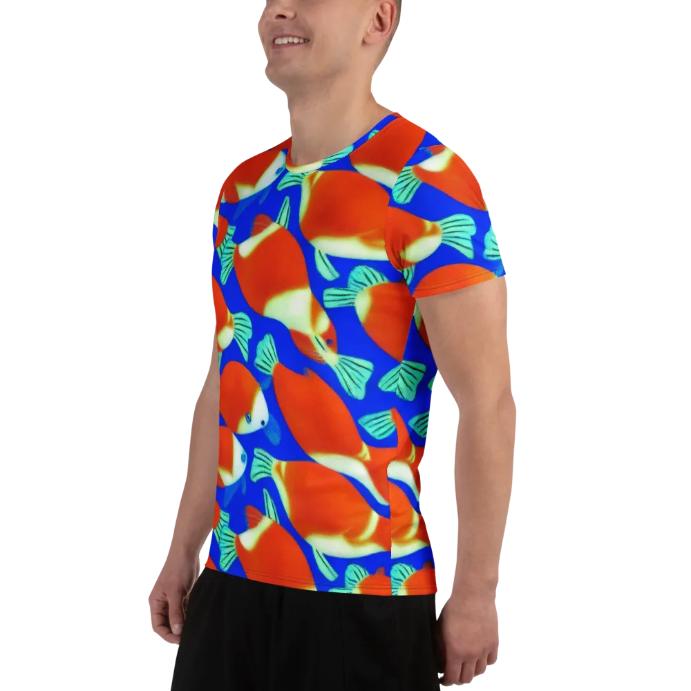 Electric Koi on Men's Athletic T-Shirt — Left
