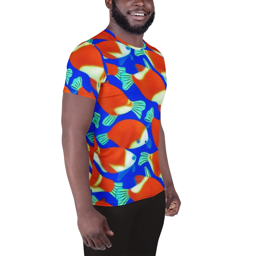 Electric Koi on Men's Athletic T-Shirt — Right