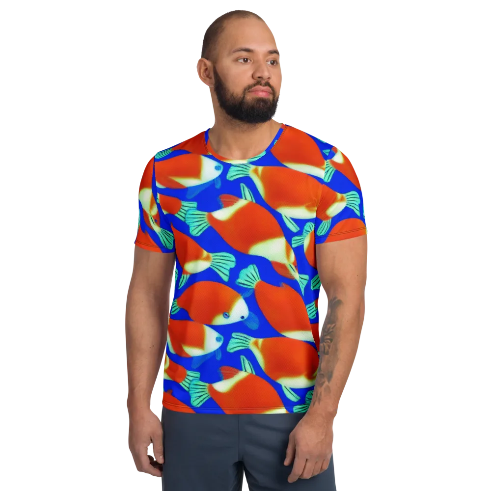 Electric Koi on Men's Athletic T-Shirt — Front