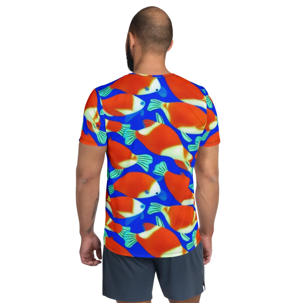 Electric Koi on Men's Athletic T-Shirt — Back