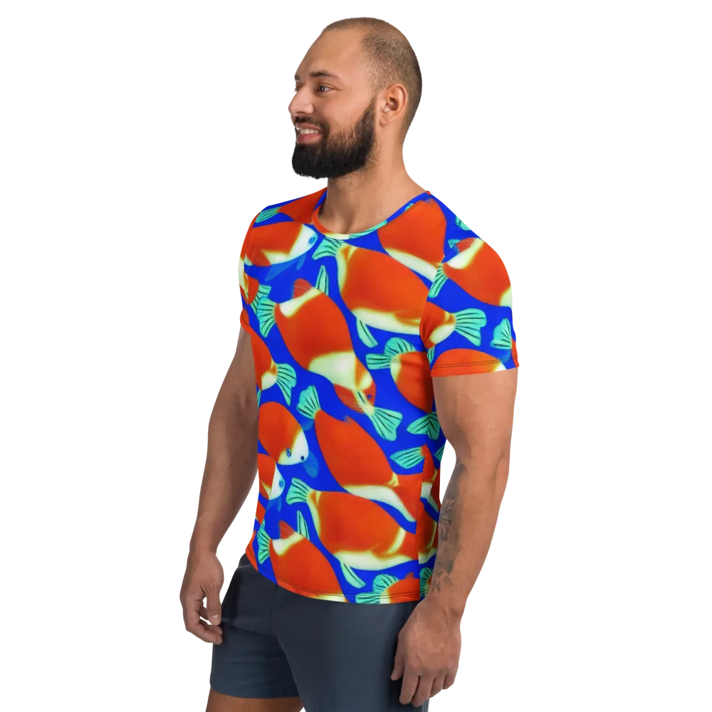 Electric Koi on Men's Athletic T-Shirt — Left