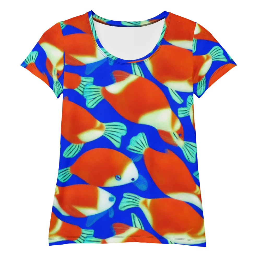 Electric Koi on Women's Athletic T-Shirt — Front