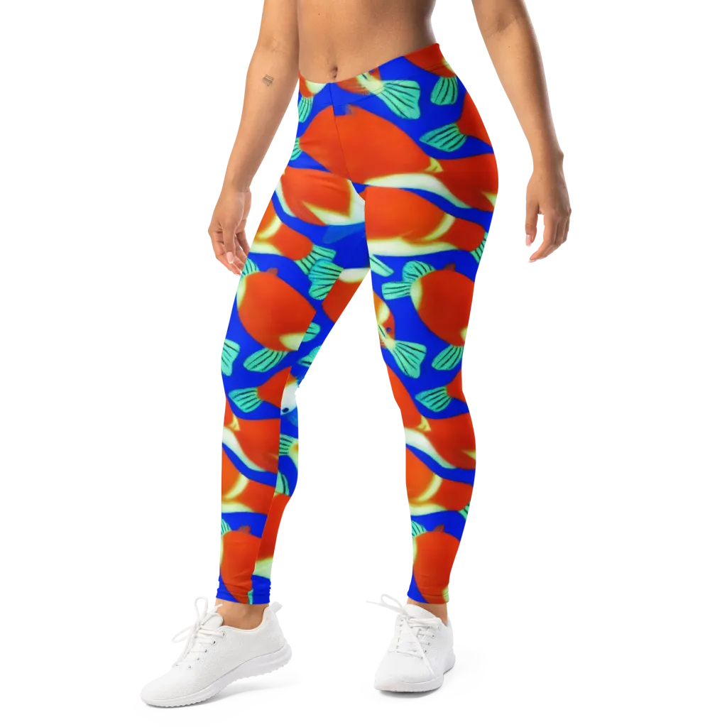 Electric Koi on Leggings — Left Front