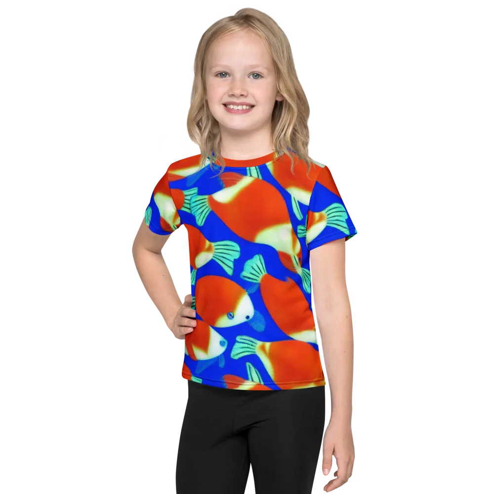 Electric Koi on Kids Crew Neck T-Shirt — Front