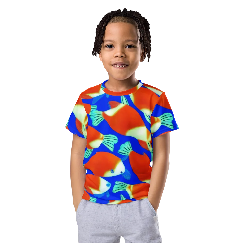 Electric Koi on Kids Crew Neck T-Shirt — Front