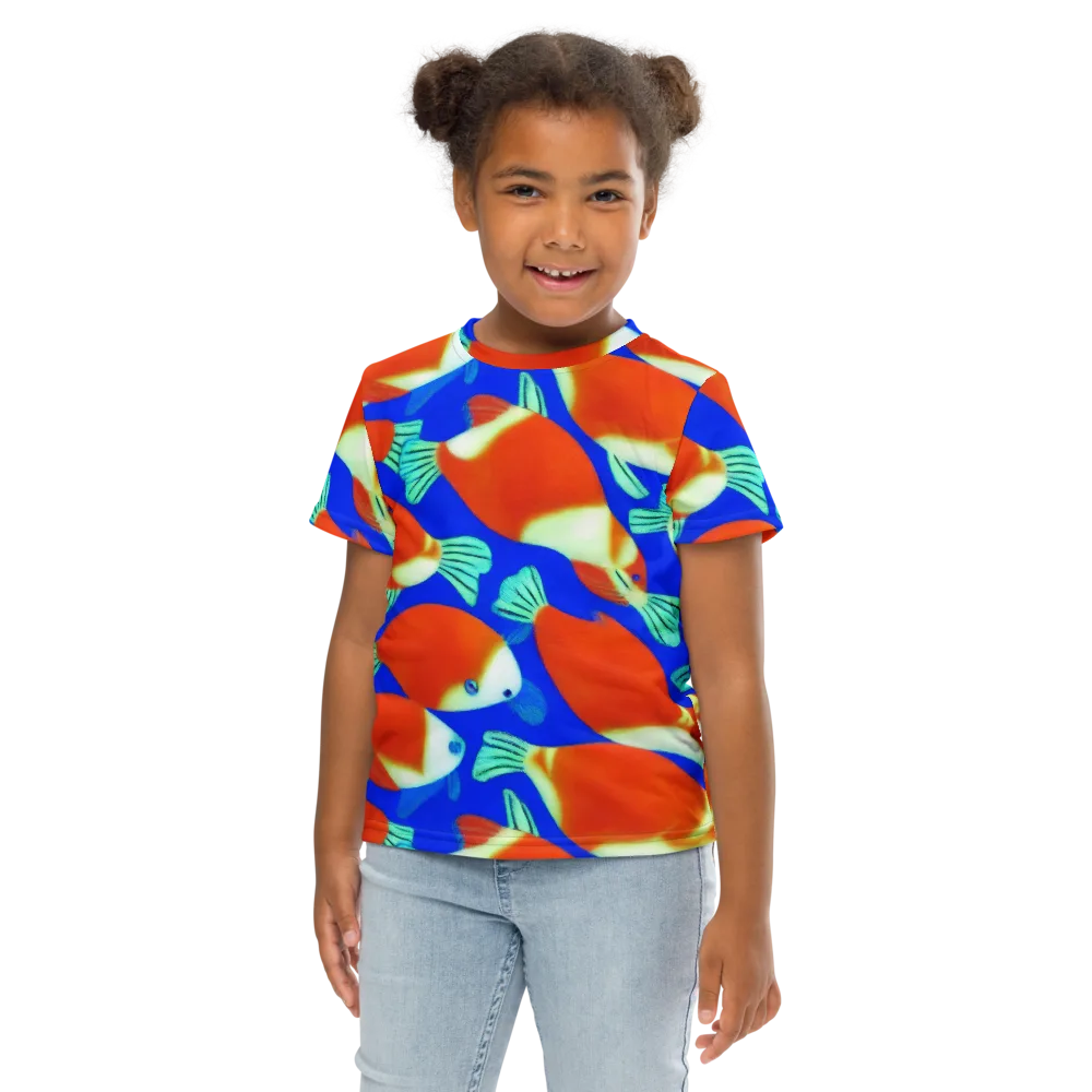 Electric Koi on Kids Crew Neck T-Shirt — Front