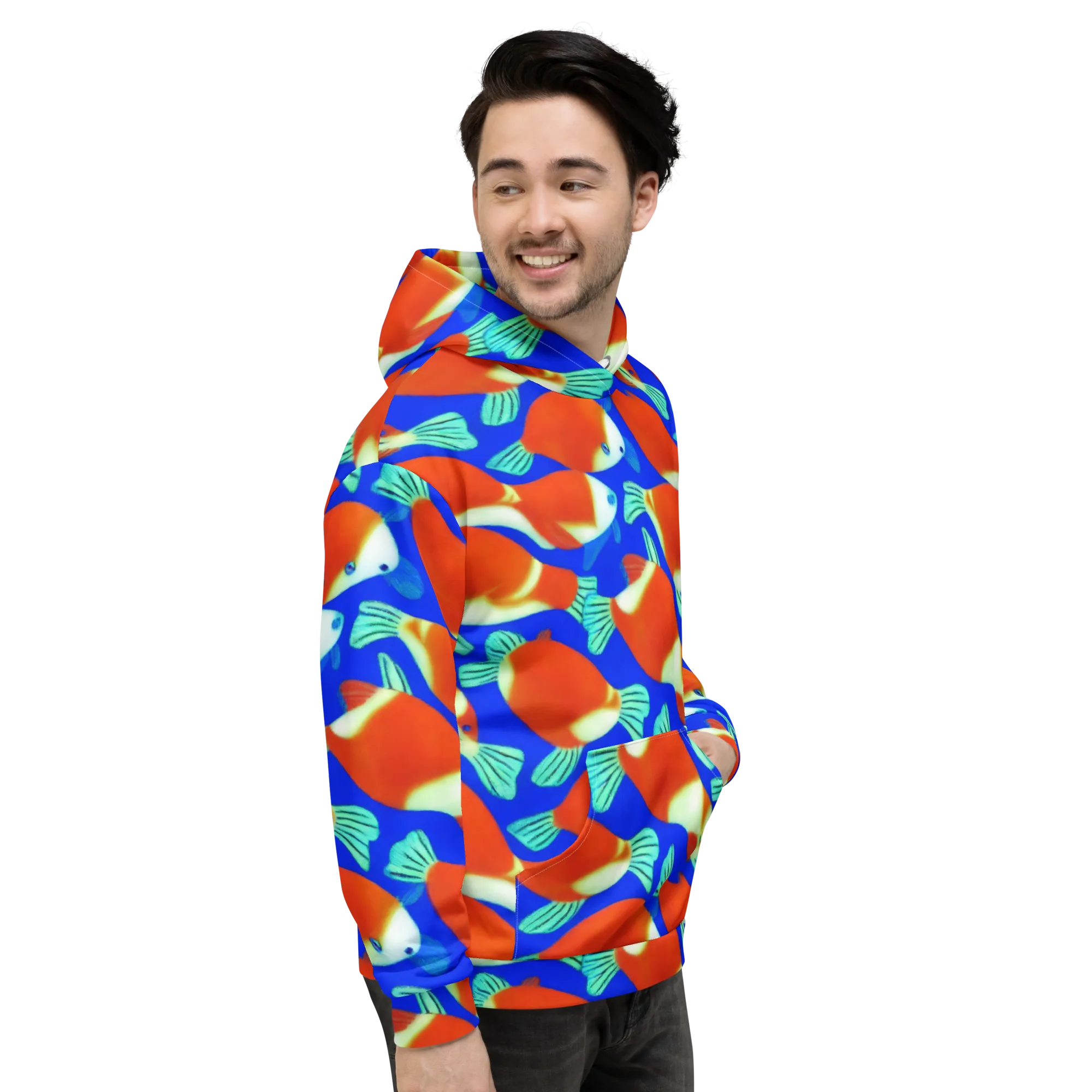 Electric Koi on Hoodie — Right