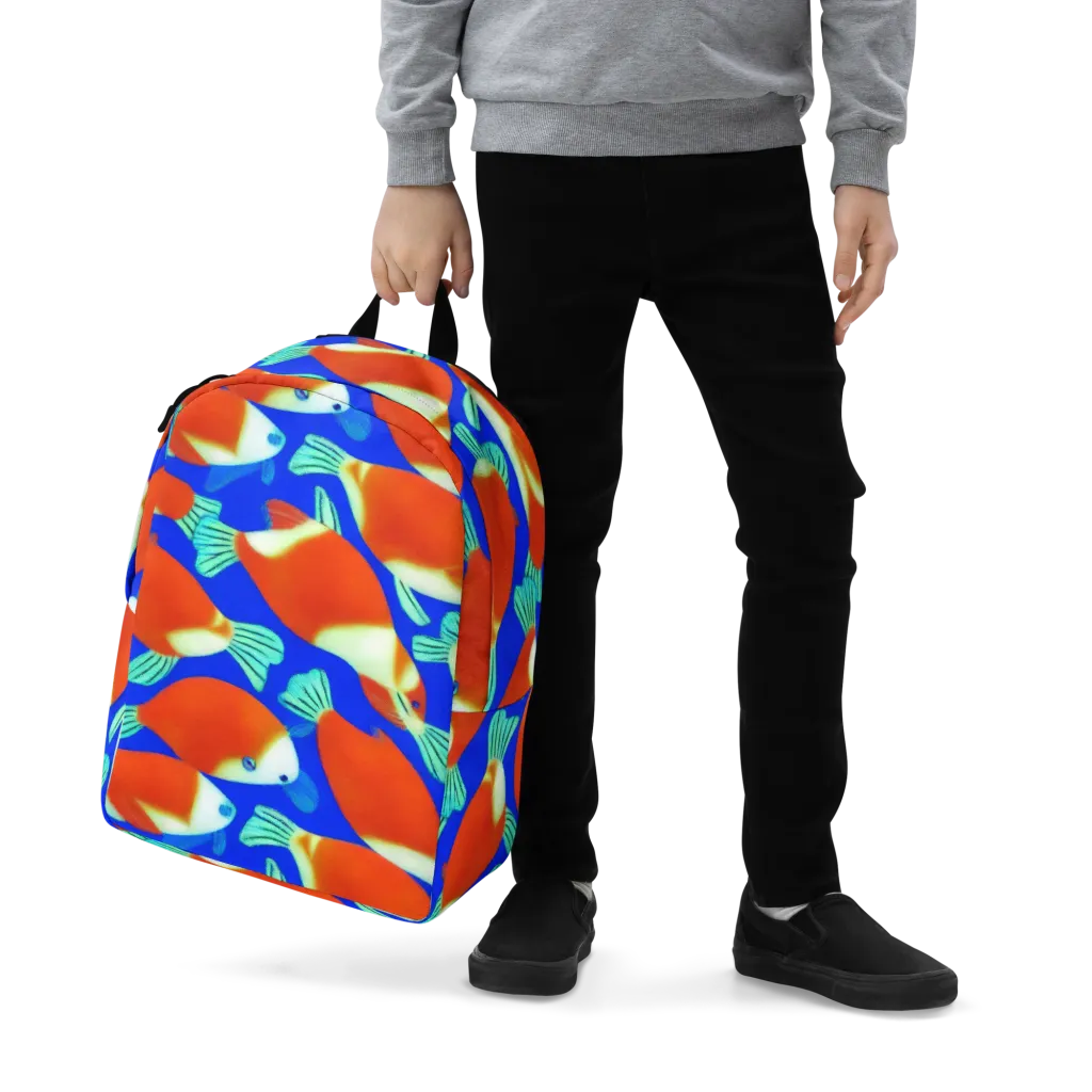 Electric Koi on Minimalist Backpack — Zoomed-in