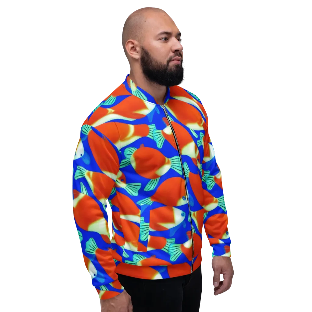 Electric Koi on Bomber Jacket — Right