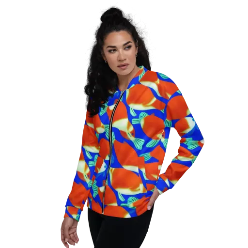 Electric Koi on a Bomber Jacket