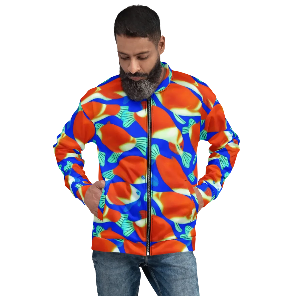 Electric Koi on Bomber Jacket — Front