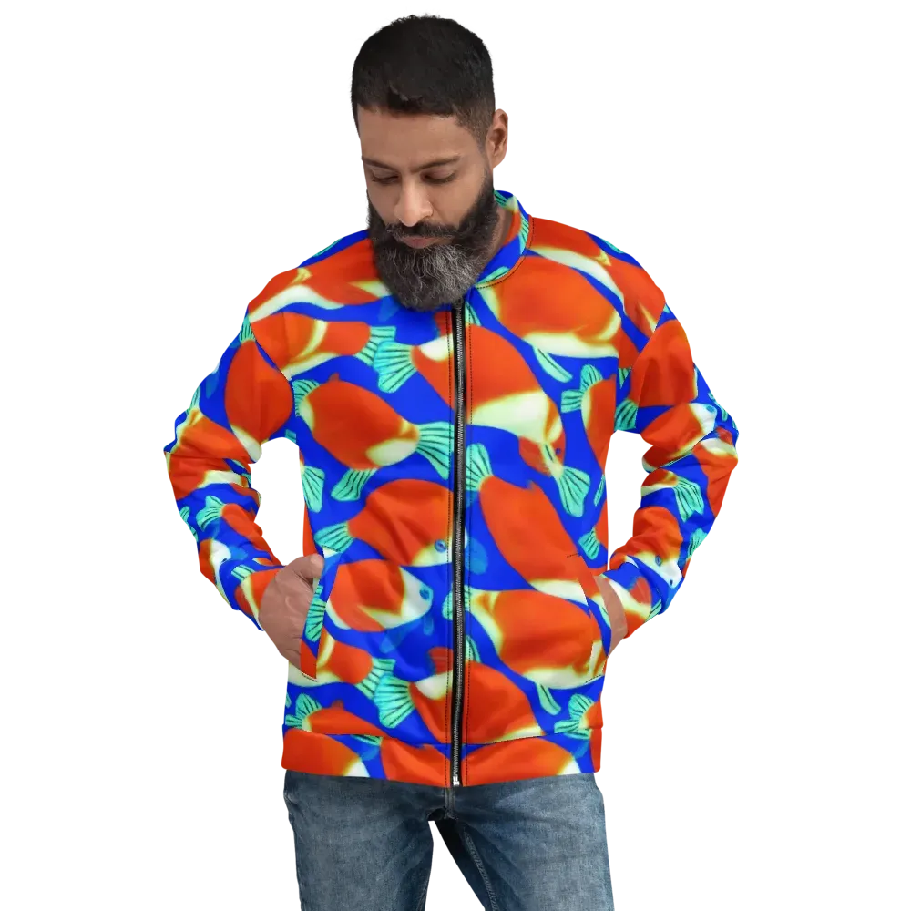 Electric Koi on Bomber Jacket — Front