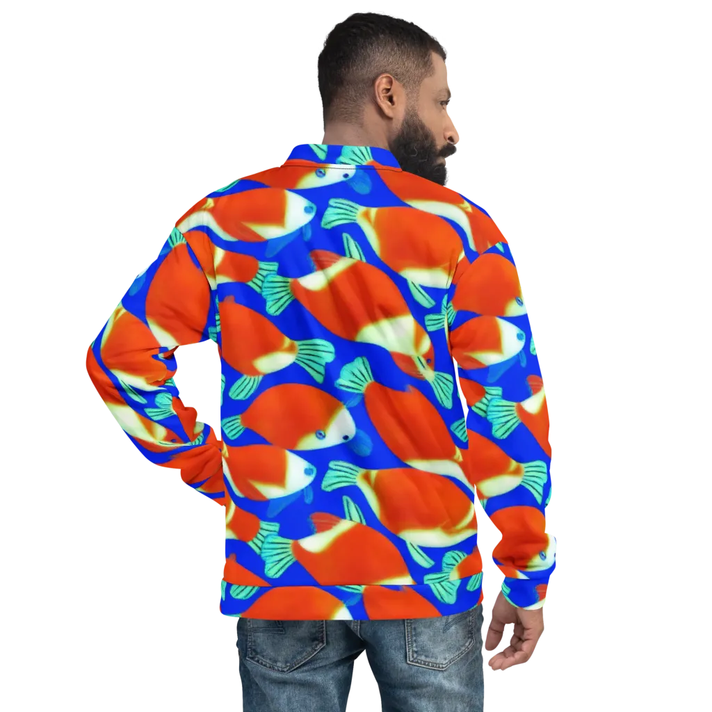 Electric Koi on Bomber Jacket — Back