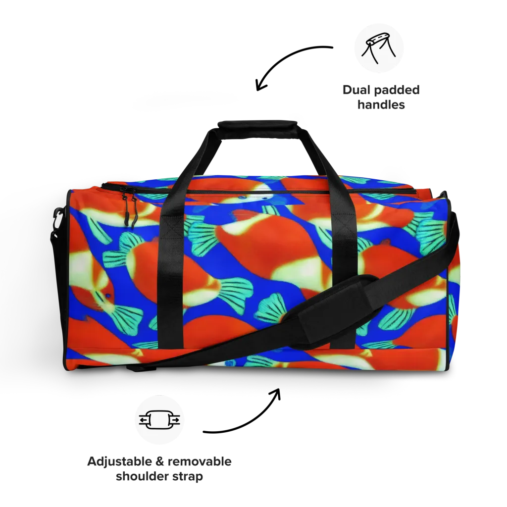 Electric Koi on Duffle Bag — Front