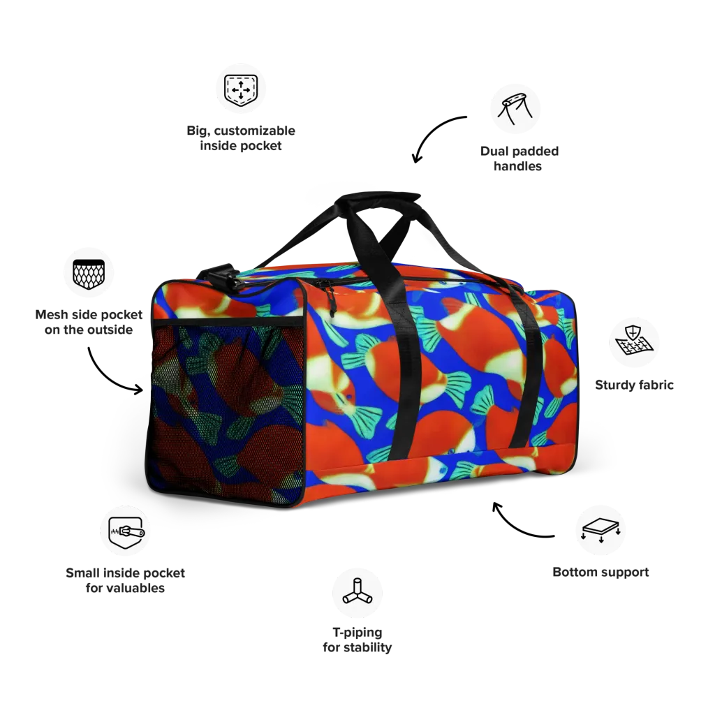 Electric Koi on Duffle Bag — Right Front